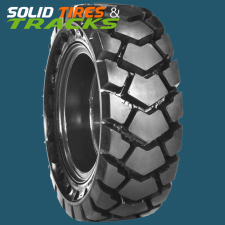 Solid Skid Steer Tires 12-16.5 with 9" center hub- Severe Duty
