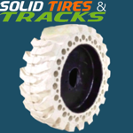 12x16.5 Non-Marking Solid Skid Steer Tires - Severe Duty White
